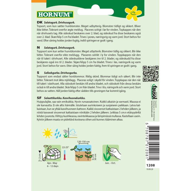 Hornum Agurk, Salat-, Drivhus-, Futura F1