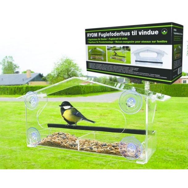 RYOM Fuglefoderhus til vindue Klar Acryl