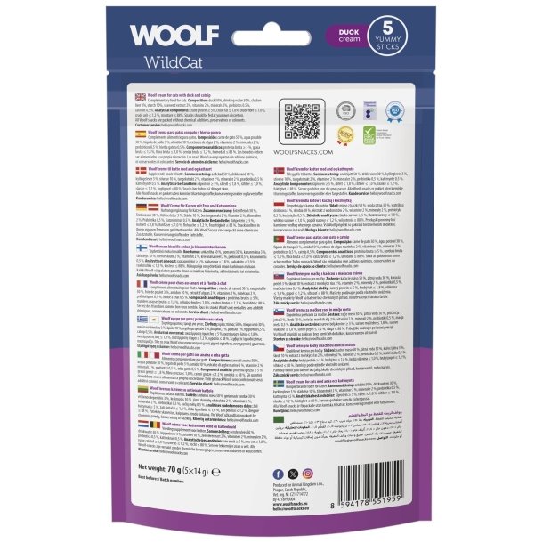 Woolf Wildcat Cream 5 stk, Duck + Catnip
