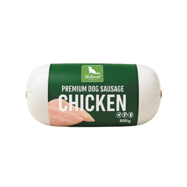 Natural Premium Dog Sausage  Chicken 800 g (Trningsplse)