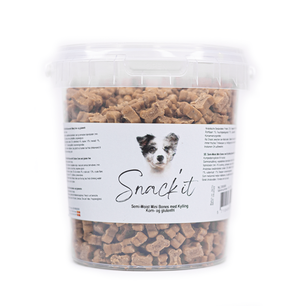 Snack'it Semi-Moist Mini Bones m. Kylling 500g