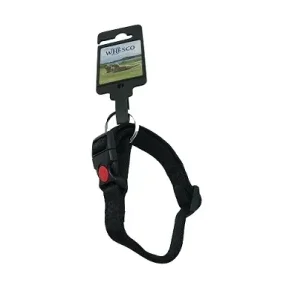 Whesco Soft nylon halsb�nd, Sort