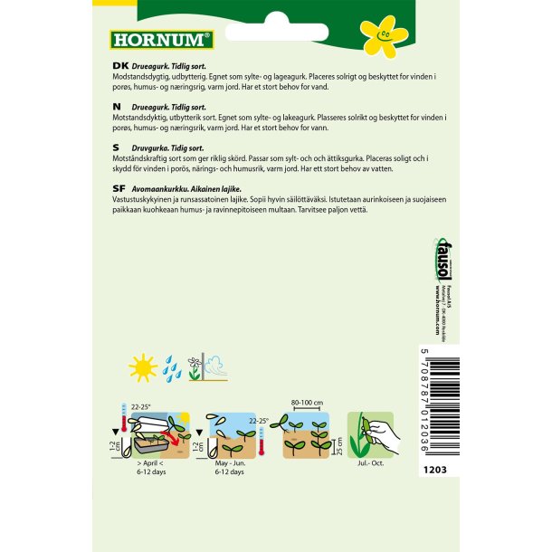 Hornum Agurk, Drue-, Frilands-, Vorgebirgs.