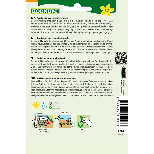 Hornum Agurk, Mexicansk Mini-, Sandia