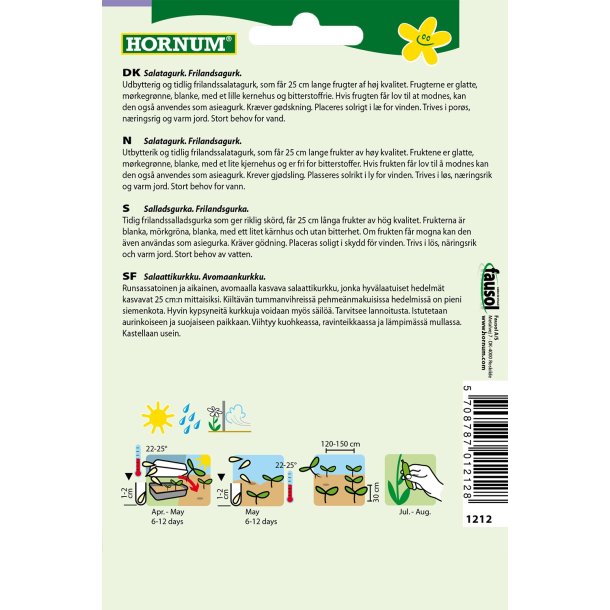 Hornum Agurk, Salat-, Frilands-, Konsa F1