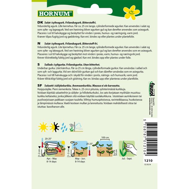 Hornum Agurk, Salat-, Frilands-, Moneta