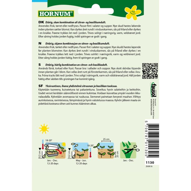 Hornum Basilikum, Citron-, Lemon