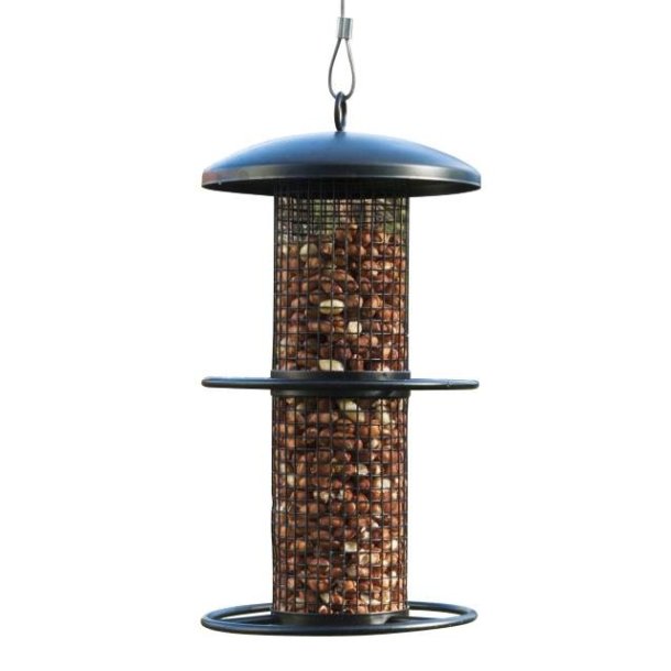 Care-Bird Foderautomat, n�dder, sort metal, small