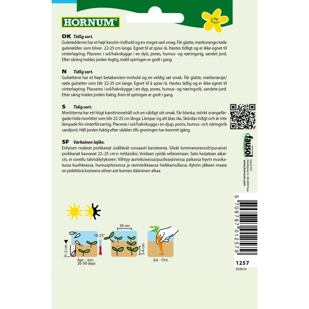 Hornum - Gulerod, Sommer-, Sugarsnax 54 F1