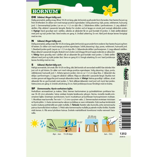 Hornum Gulerod, Sommer-, Laguna F1, Sbnd