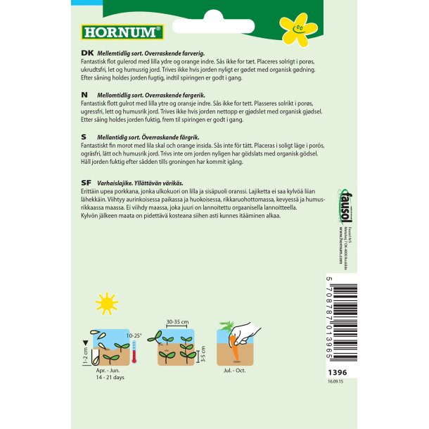 Hornum Gulerod, Sommer-, Purple Haze F1