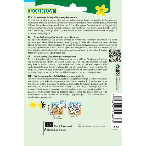 Hornum Blanding, Biurt og -blomst