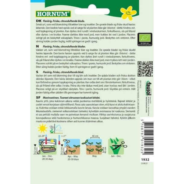 Hornum kologisk Citronmelisse