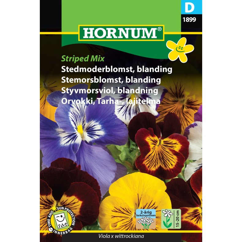 Hornum Stedmoderblomst, blanding, Striped Mix