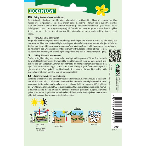 Hornum Stedmoderblomst, blanding, Striped Mix