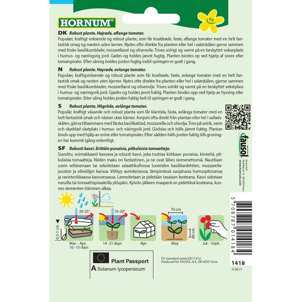 Hornum Tomat, Flaske-, San Marzano