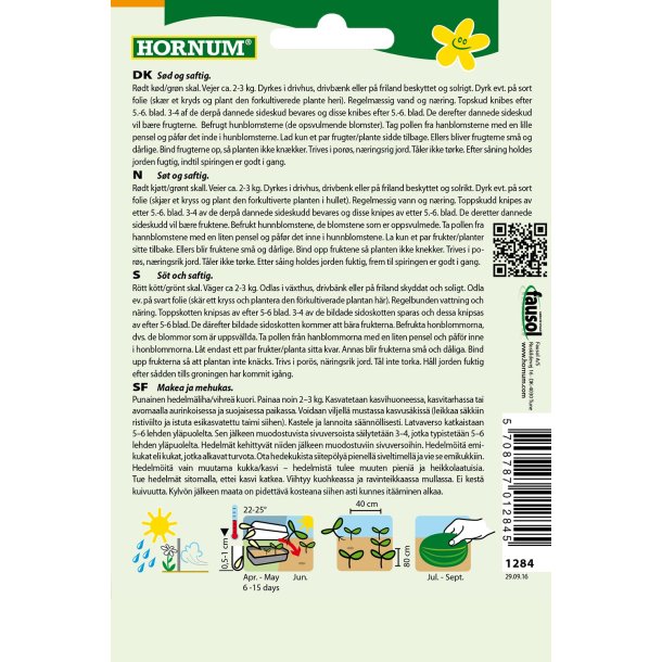 Hornum Melon, Vand-, Sugar Baby