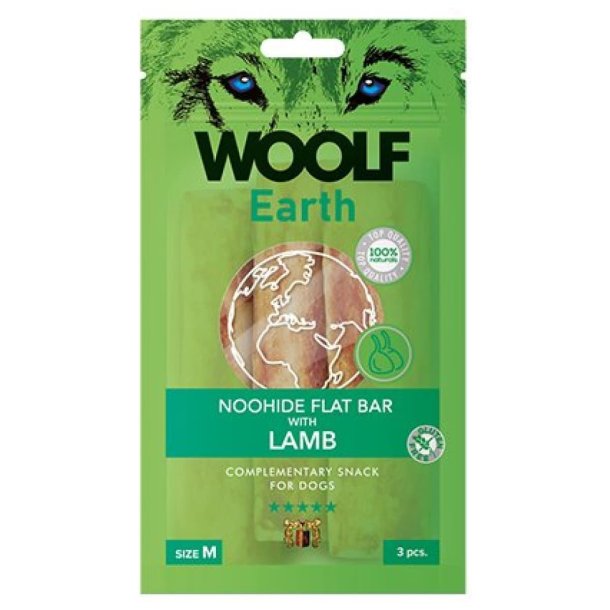 Woolf Earth Noohide flat bar lamb M, 3stk.
