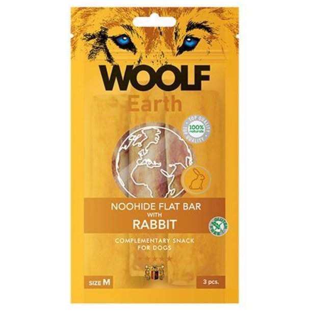 Woolf Earth Noohide flat bar rabbit M, 3stk.