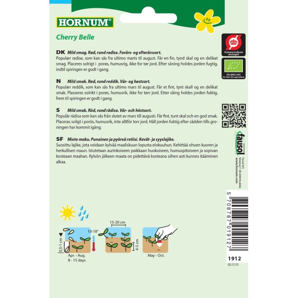 Hornum - kologisk Radise - Cherry Belle