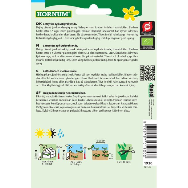 Hornum kologisk Salatsennep, Rucola