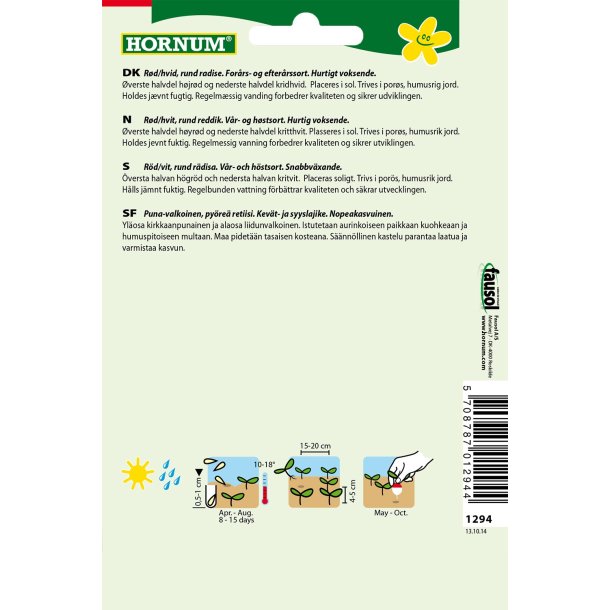 Hornum - Radise, Rundes halbrot-halbweiss