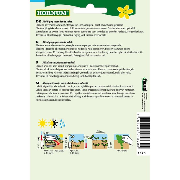 Hornum Salat, Asparges-, Celtuce