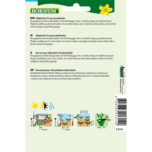 Hornum Salat, Pluk-, Australischer Gele