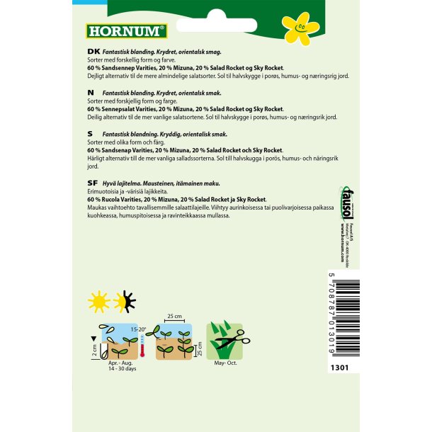 Hornum - Salat, Pluk-, blanding, Asia