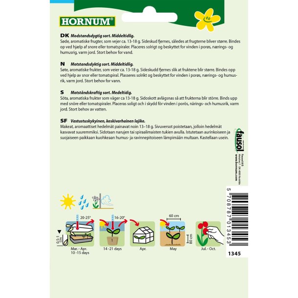 Hornum Tomat, Cherry-, Gardener's delight