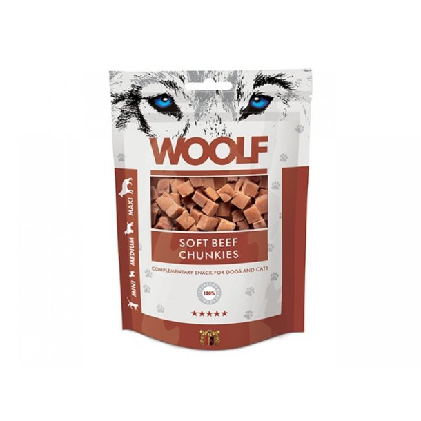 Woolf Soft Beef Chunkies 100g