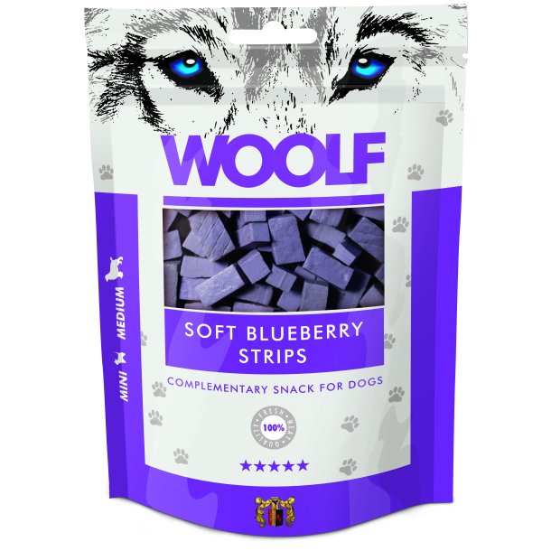 Woolf Soft Blueberry Strips 100g